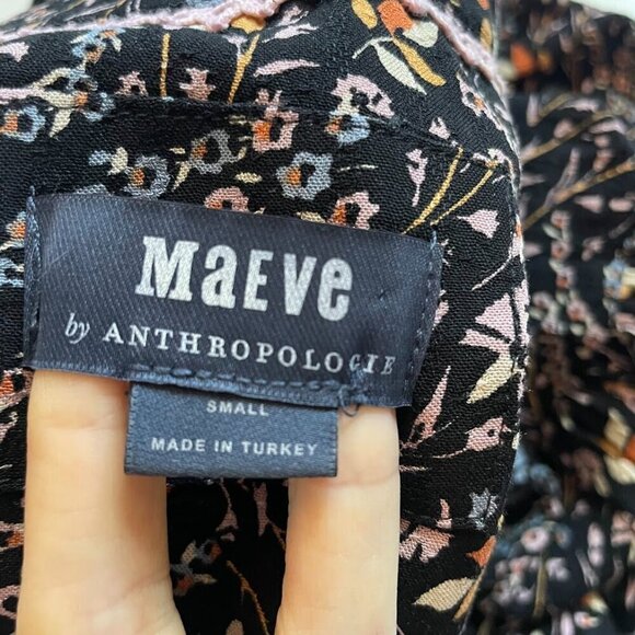 Maeve by Anthropologie Amber Tiered Peasant Dress Floral Fall Harvest Motif Long - Picture 9 of 15